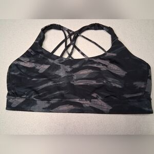 Victoria's Secret Black and Gray Strappy Sports Bra